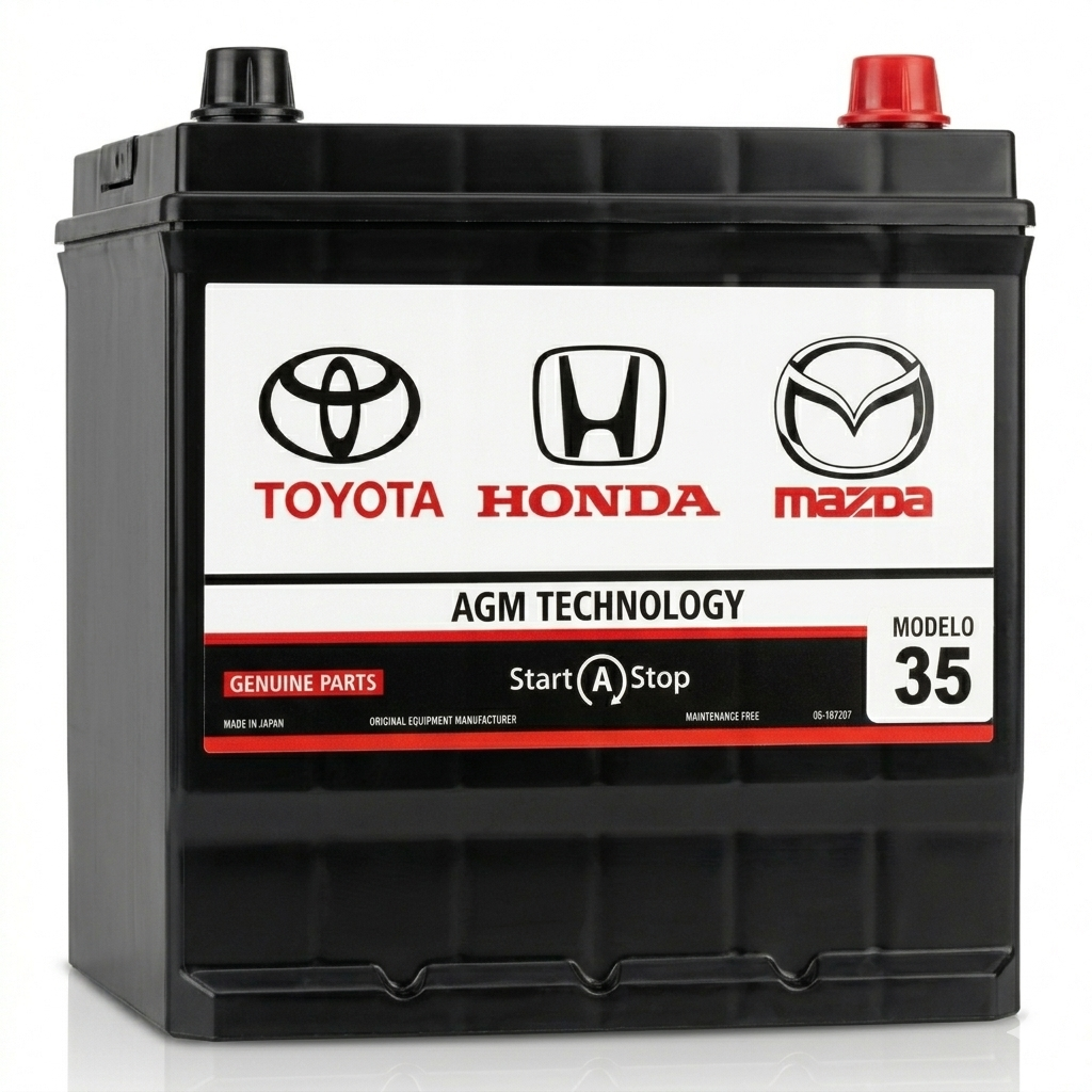 BATERÍA AGM MODELO 35-750 CCA START-STOP COMPATIBLE TOYOTA HONDA Y MAZDA