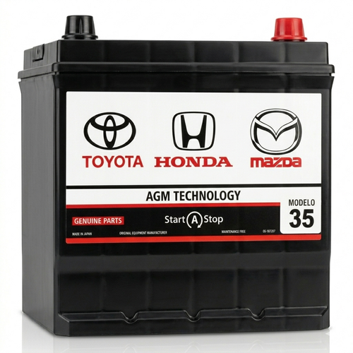 BATERÍA AGM MODELO 35-750 CCA START-STOP COMPATIBLE TOYOTA HONDA Y MAZDA