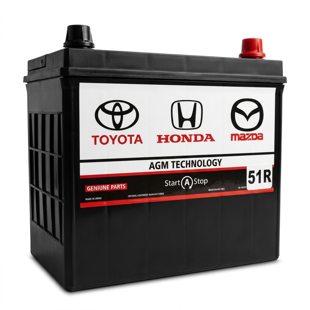 BATERÍA AGM MODELO 51R-680 CCA START-STOP COMPATIBLE TOYOTA HONDA Y MAZDA
