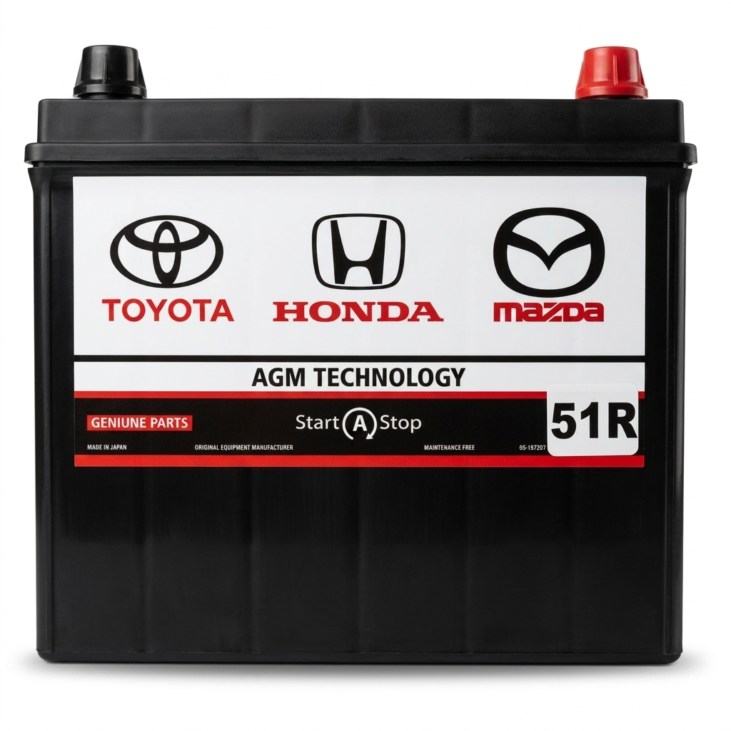 BATERÍA AGM MODELO 51R-680 CCA START-STOP COMPATIBLE TOYOTA HONDA Y MAZDA