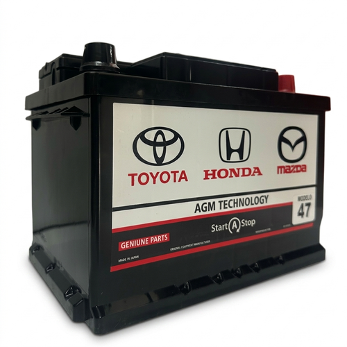 BATERÍA AGM MODELO 47-650 CCA START-STOP COMPATIBLE CON TOYOTA HONDA Y MAZDA