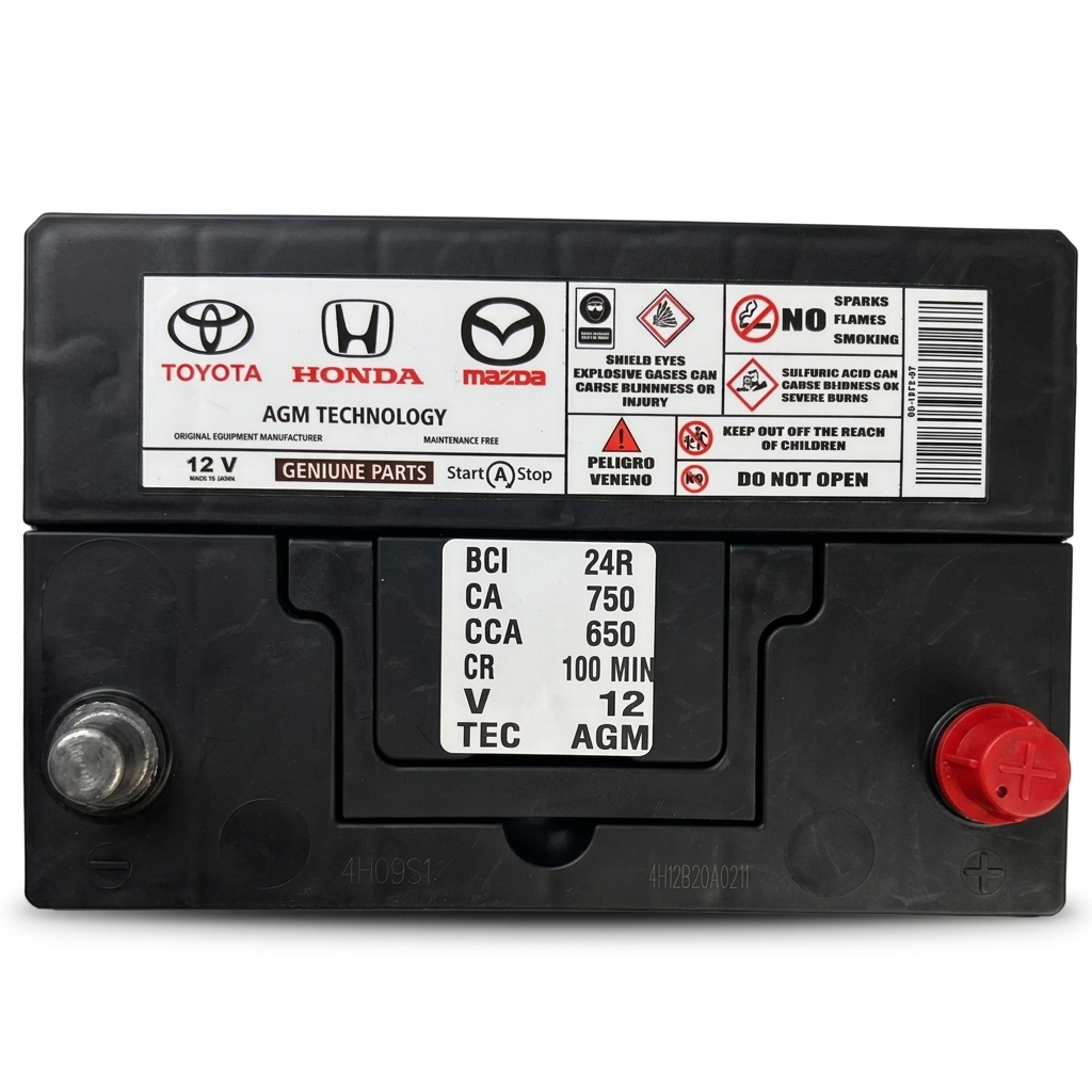 BATERÍA AGM MODELO 24R-750 CCA START STOP COMPATIBLE TOYOTA HONDA Y MAZDA
